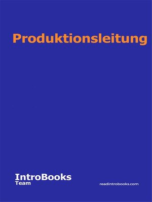 cover image of Produktionsleitung
